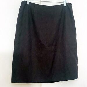 Worthington NWOT Career No Waistband Side Zip Back Slit Chocolate Brown Skirt 12